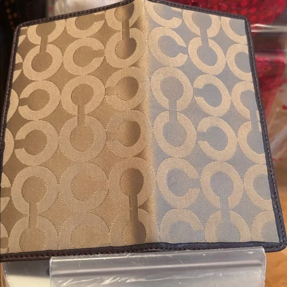 Vintage EUC Coach signature monogram Checkbook Cover case with unbranded Pen - Picture 6 of 12